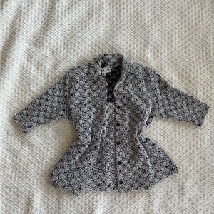 Designer Black and White Geometric Blazer